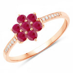 Dainty Flower Diamond Accent B Ring