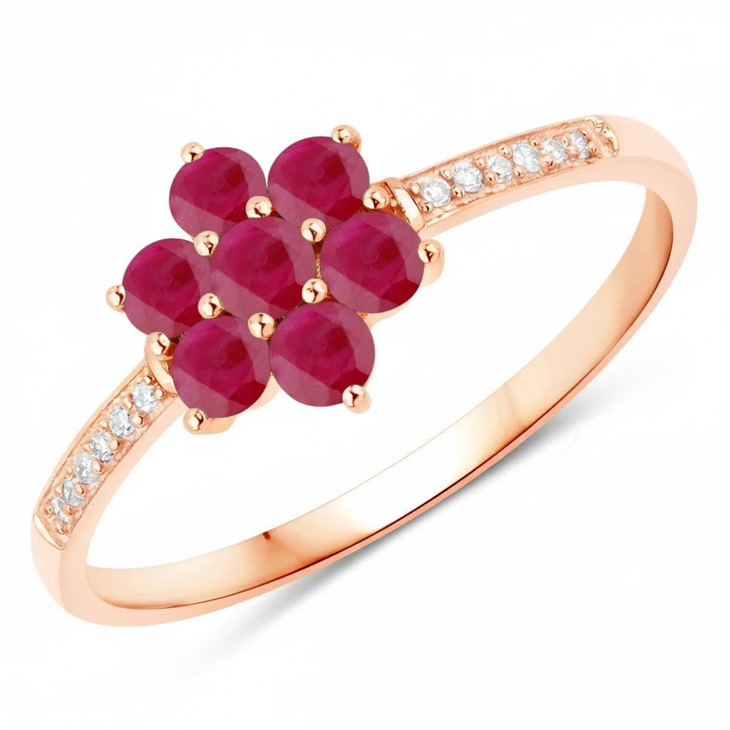 Dainty Flower Diamond Accent B Ring