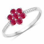 Dainty Flower Diamond Accent B Ring