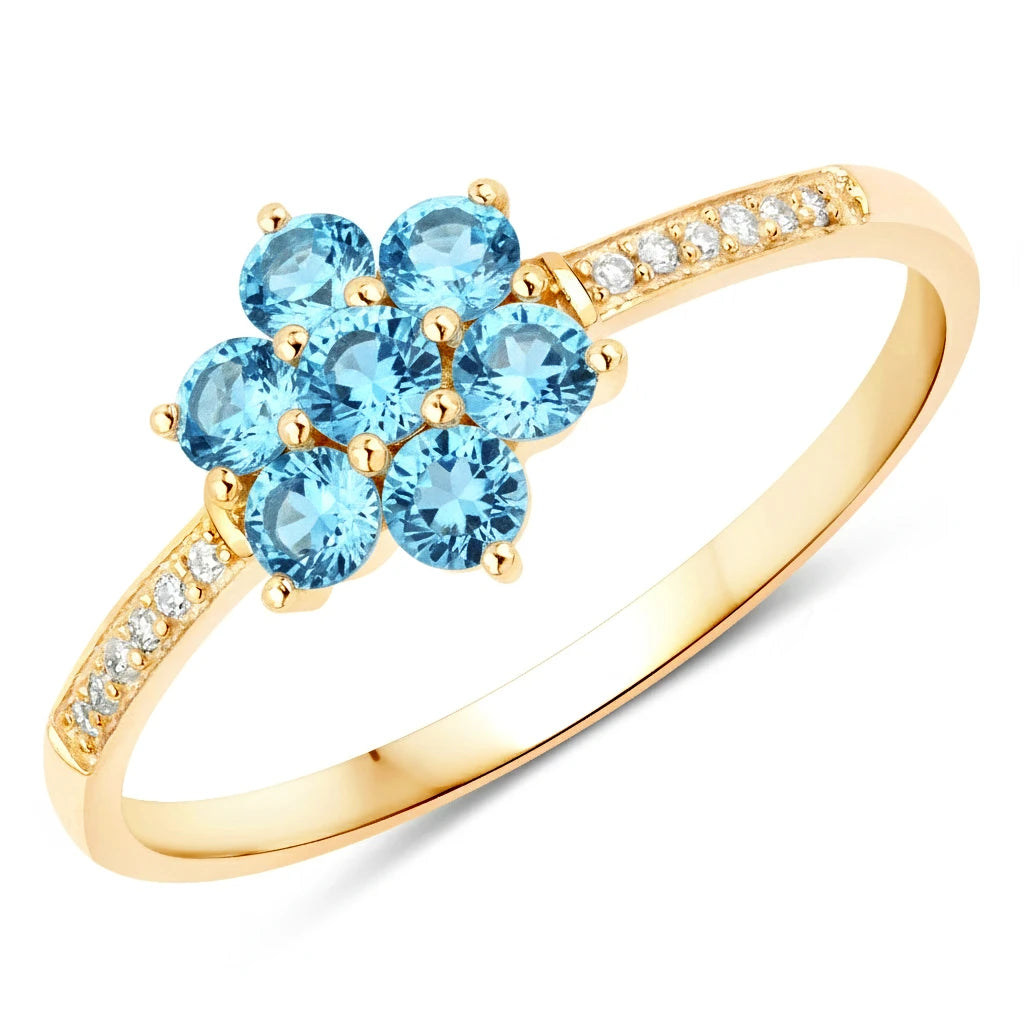 Dainty Flower Diamond Accent B Ring