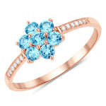 Dainty Flower Diamond Accent B Ring