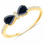 Pear Cut Bow Diamond Accent Ring