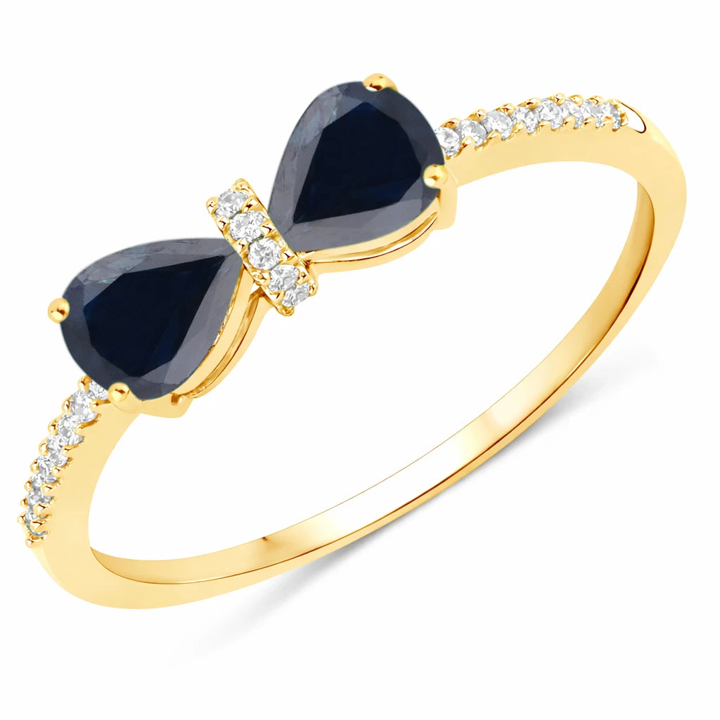 Pear Cut Bow Diamond Accent Ring
