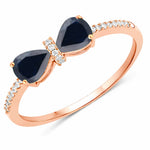 Pear Cut Bow Diamond Accent Ring