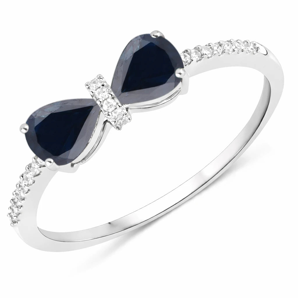Pear Cut Bow Diamond Accent Ring