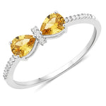 Pear Cut Bow Diamond Accent Ring