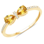 Pear Cut Bow Diamond Accent Ring