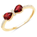 Pear Cut Bow Diamond Accent Ring