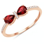Pear Cut Bow Diamond Accent Ring