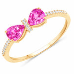 Pear Cut Bow Diamond Accent Ring