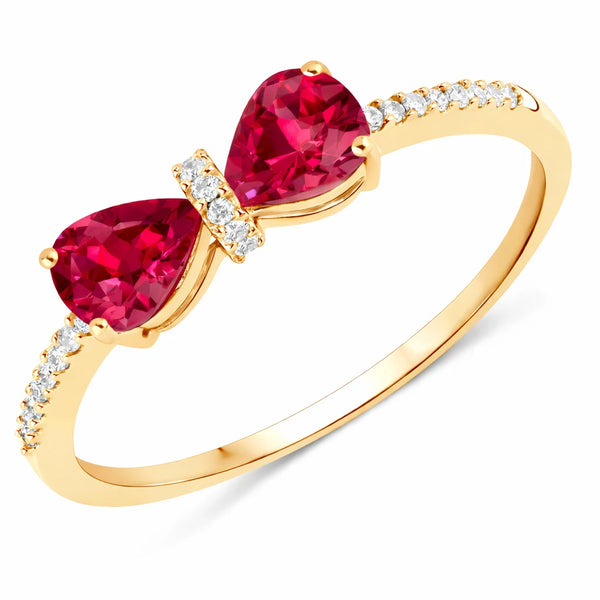 Pear Cut Bow Diamond Accent Ring