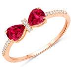 Pear Cut Bow Diamond Accent Ring