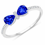 Pear Cut Bow Diamond Accent Ring