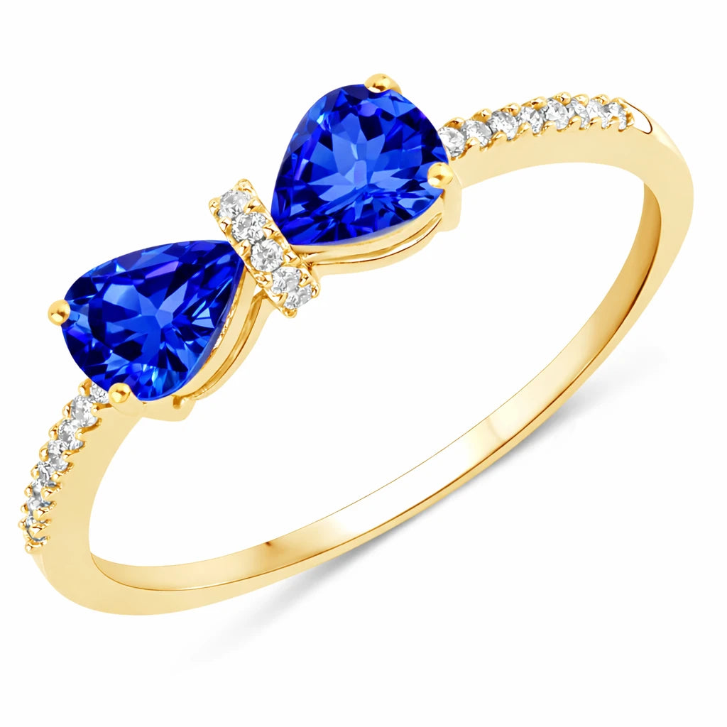 Pear Cut Bow Diamond Accent Ring