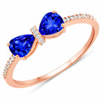 Pear Cut Bow Diamond Accent Ring