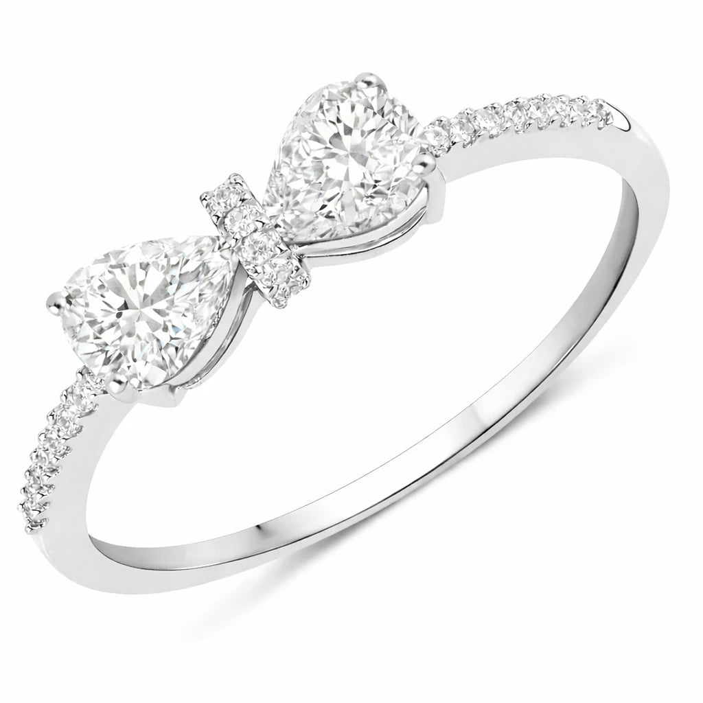 Pear Cut Bow Diamond Accent Ring
