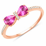 Pear Cut Bow Diamond Accent Ring