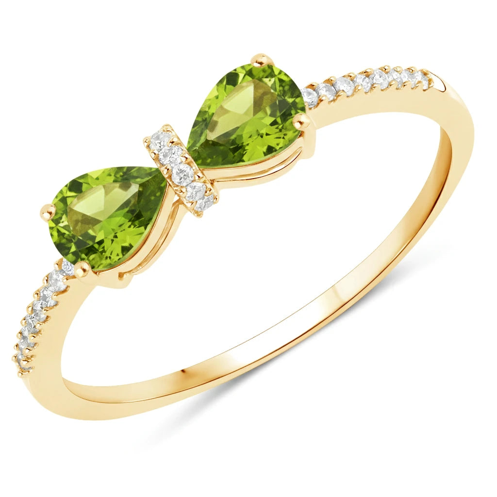 Pear Cut Bow Diamond Accent Ring