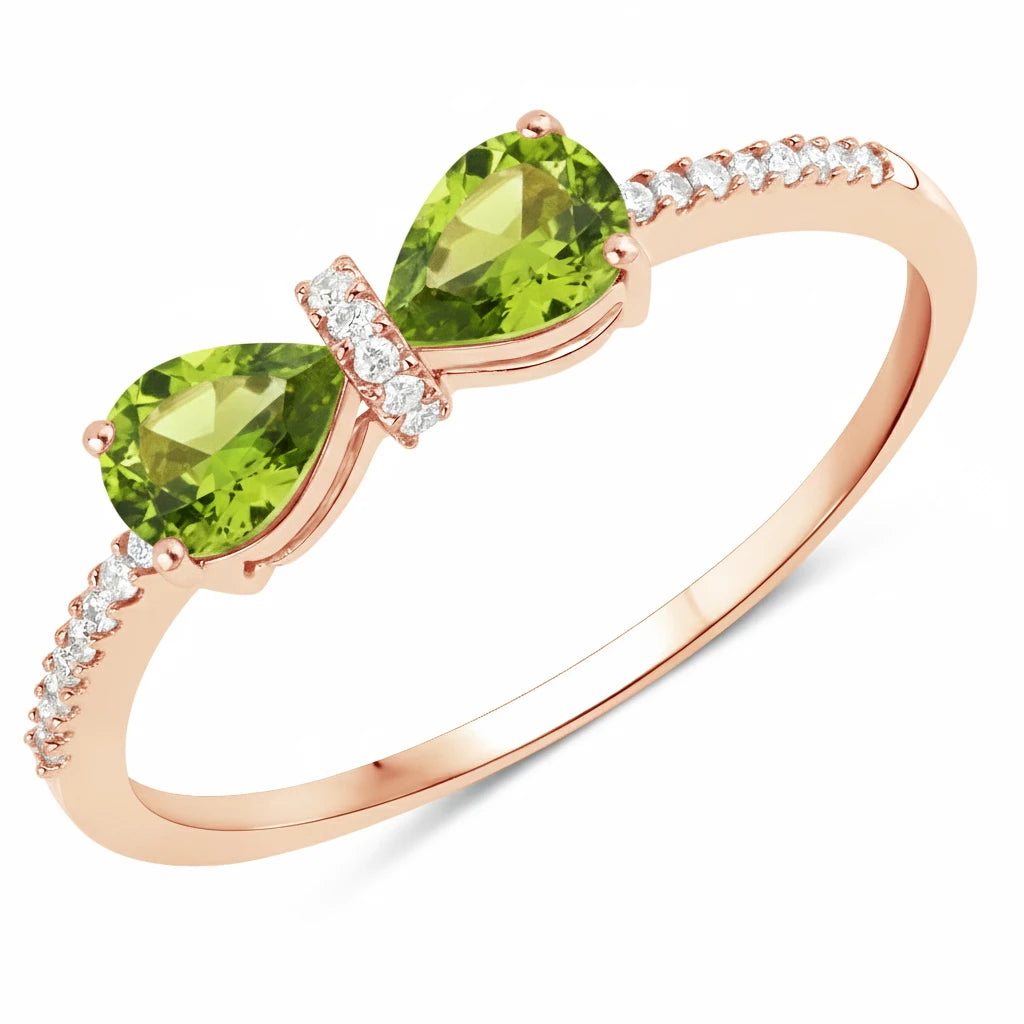 Pear Cut Bow Diamond Accent Ring