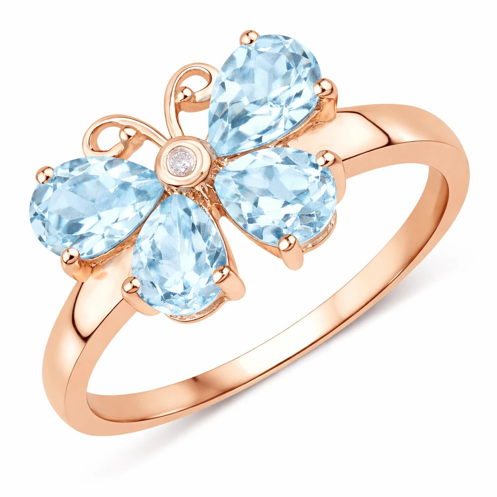 Butterfly Diamond Accent Ring