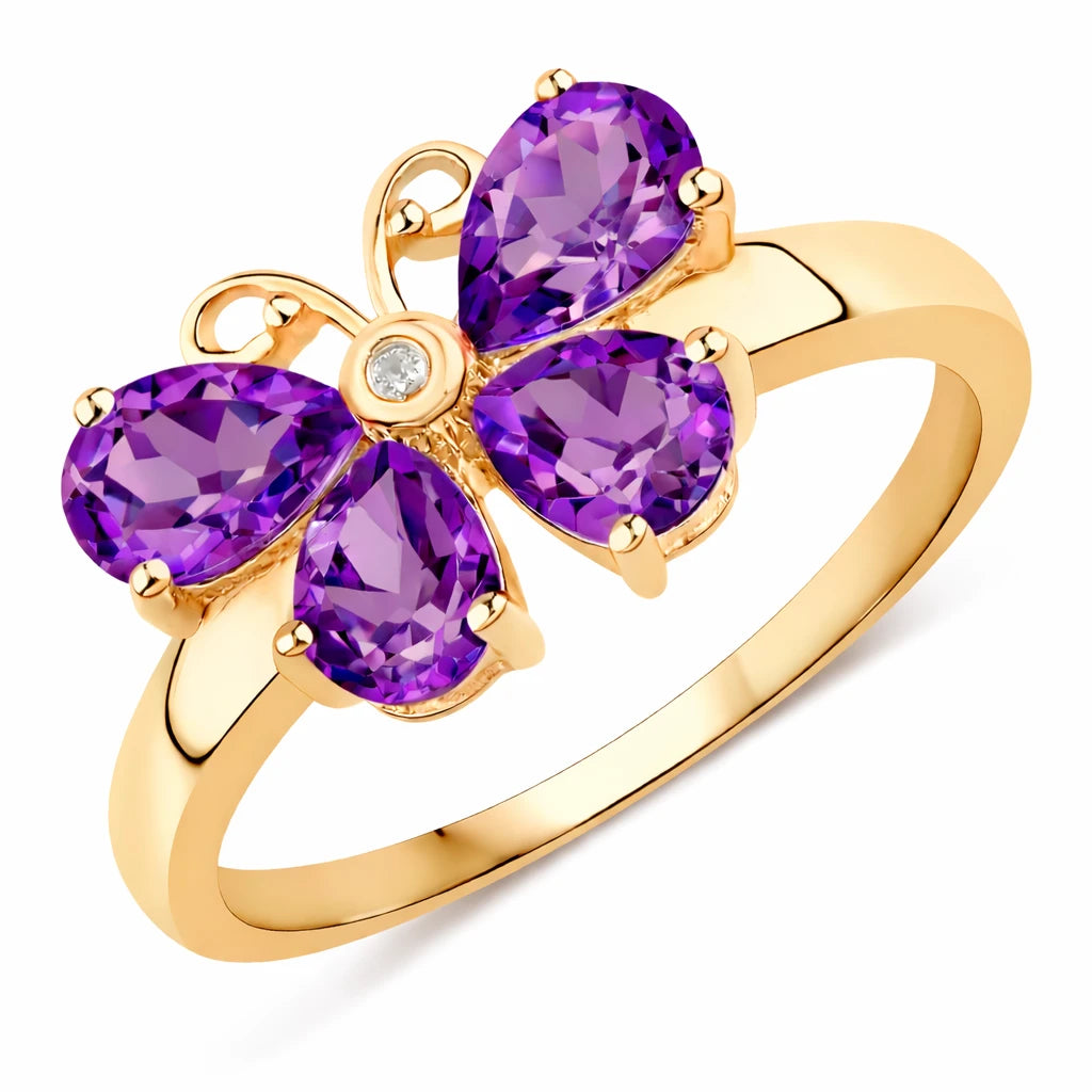 Butterfly Diamond Accent Ring
