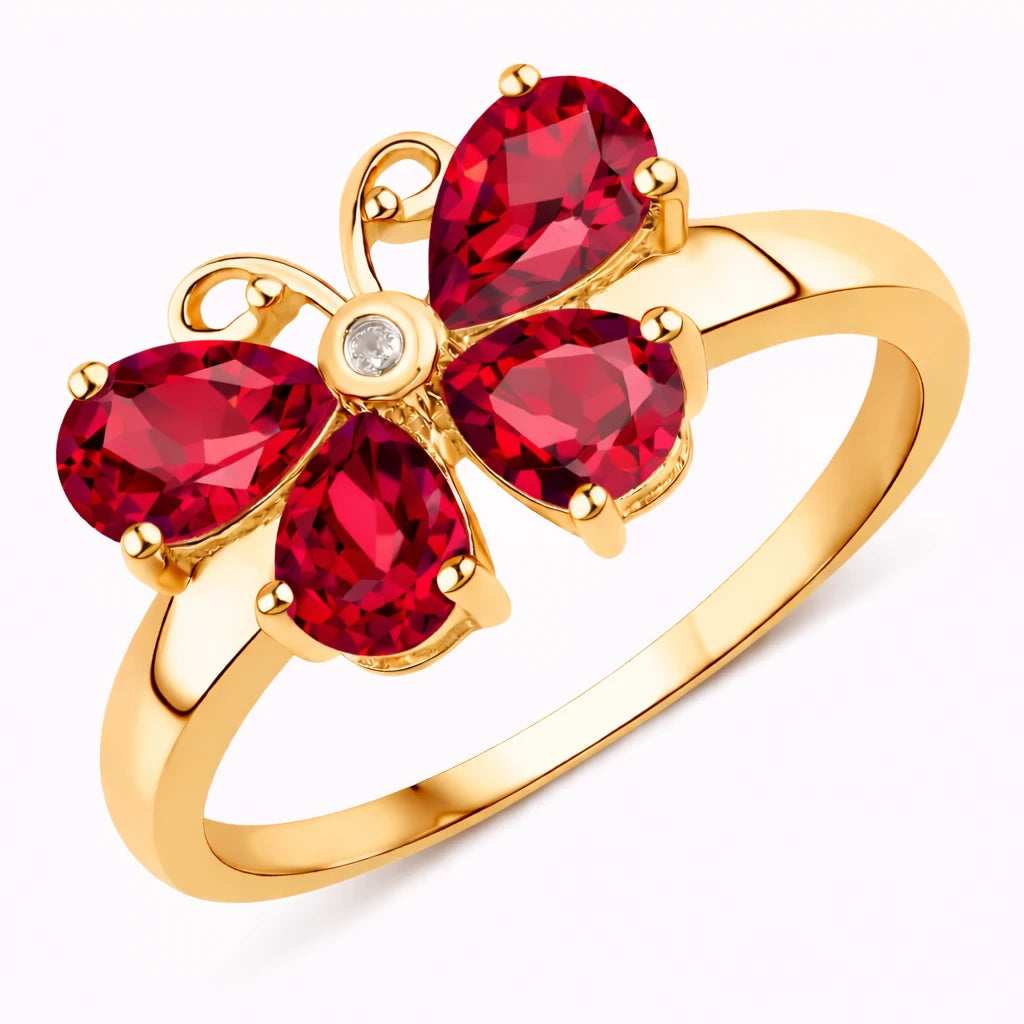 Butterfly Diamond Accent Ring