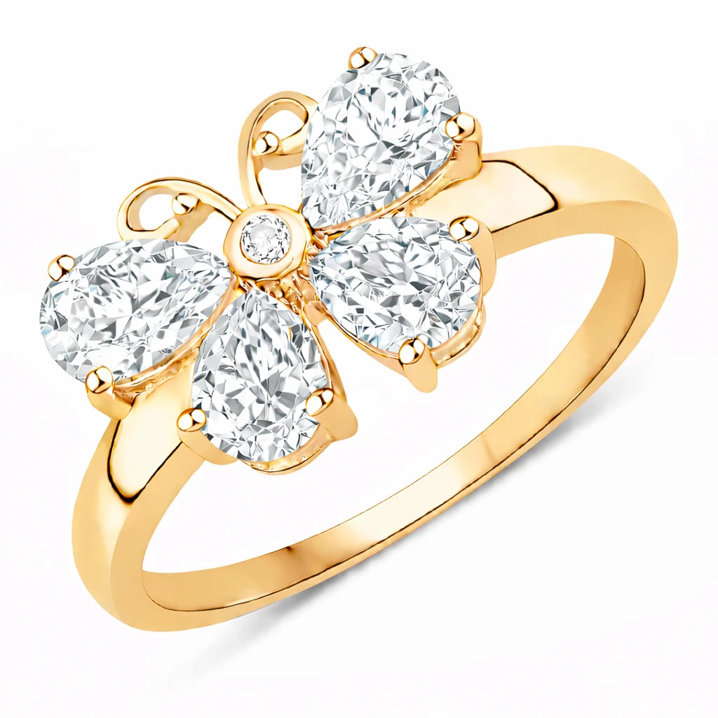 Butterfly Diamond Accent Ring