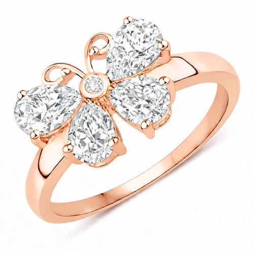 Butterfly Diamond Accent Ring