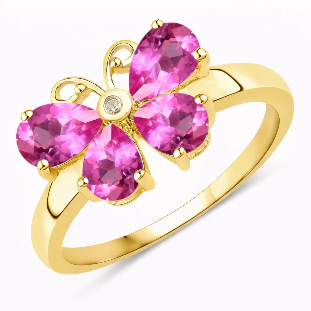 Butterfly Diamond Accent Ring