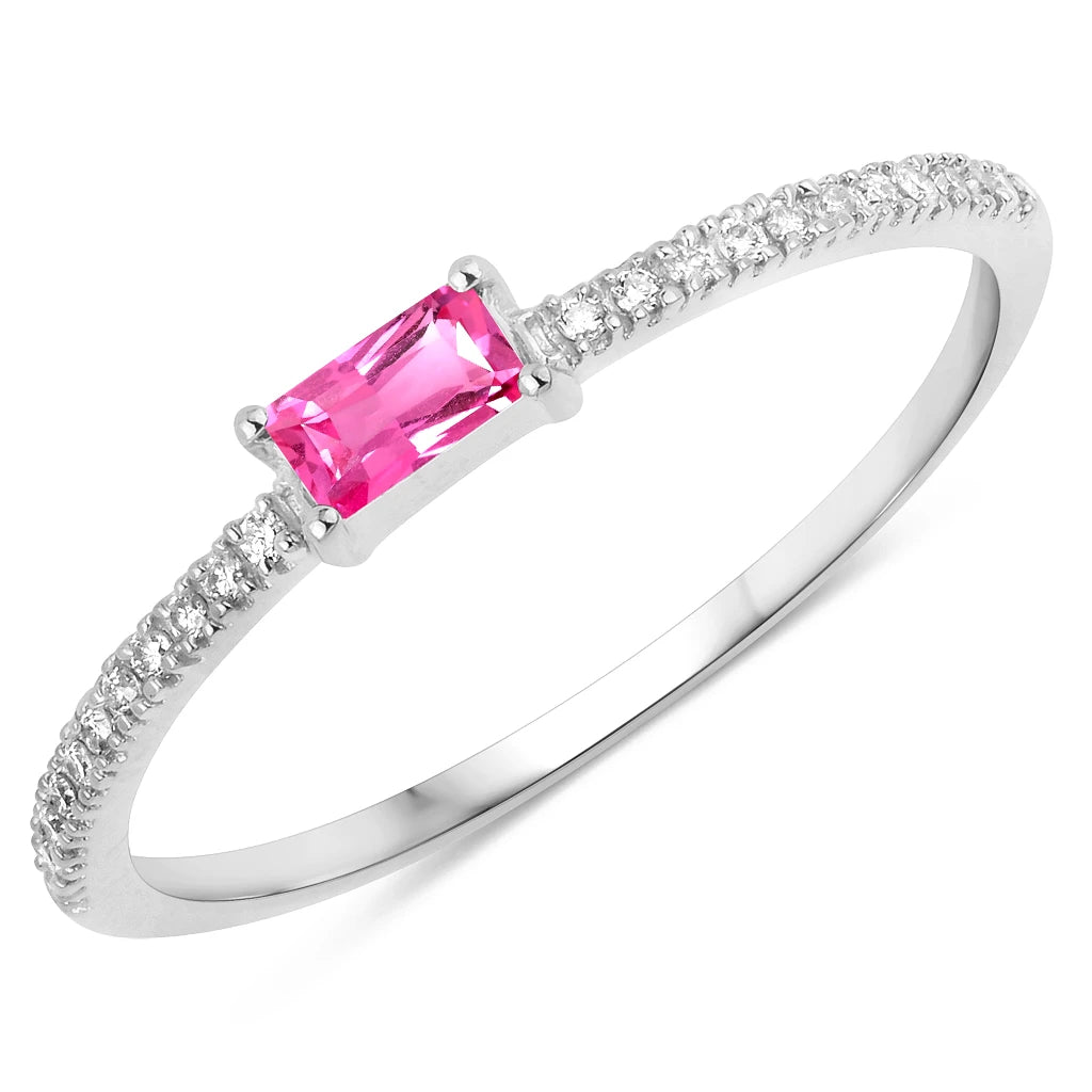 Baguette Cut Diamond Halo Ring