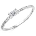 Baguette Cut Diamond Halo Ring