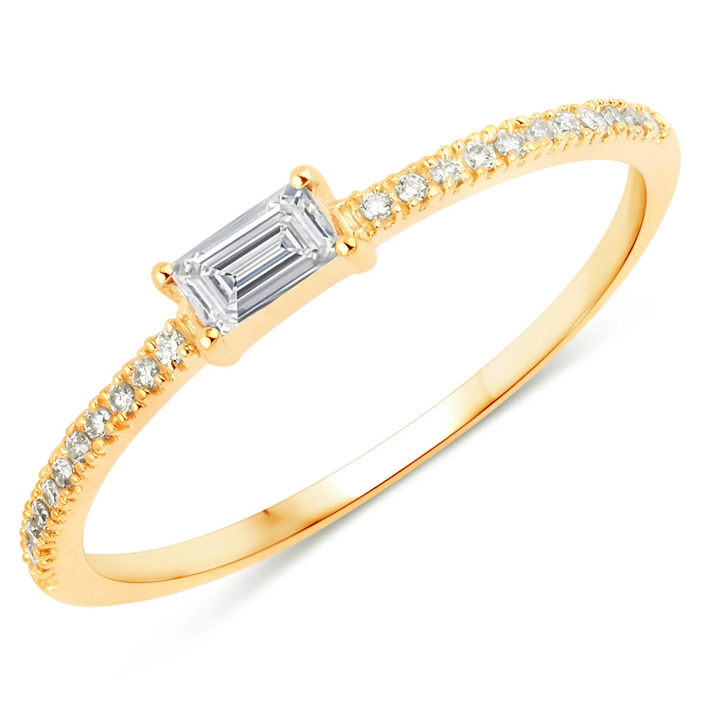 Baguette Cut Diamond Halo Ring
