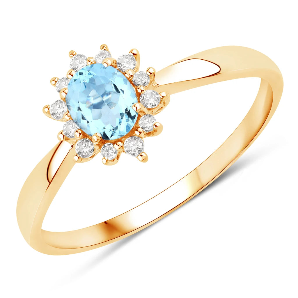 Sunburst Oval Cut Diamond Halo Ring