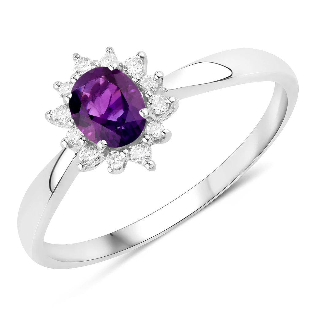 Sunburst Oval Cut Diamond Halo Ring