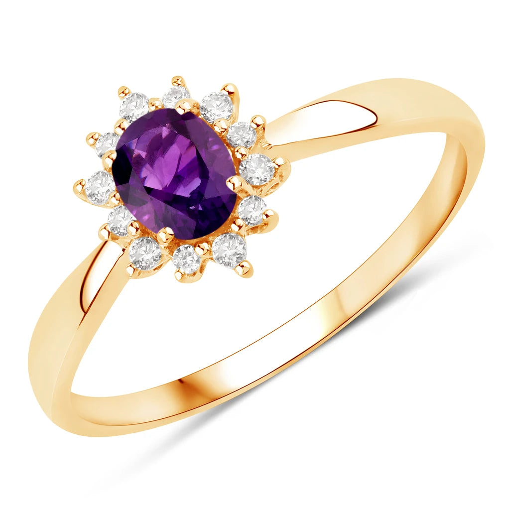 Sunburst Oval Cut Diamond Halo Ring