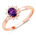 Sunburst Oval Cut Diamond Halo Ring
