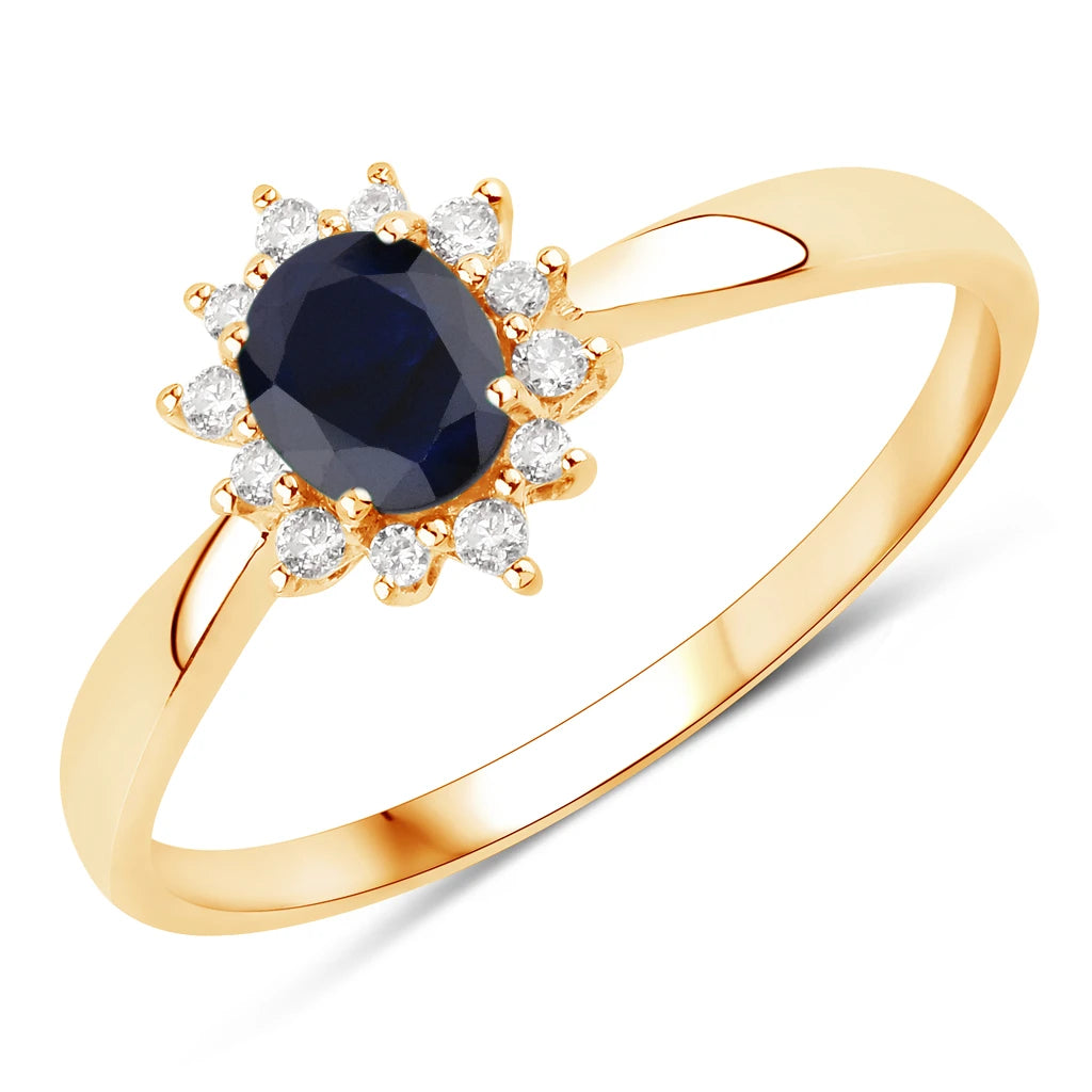 Sunburst Oval Cut Diamond Halo Ring
