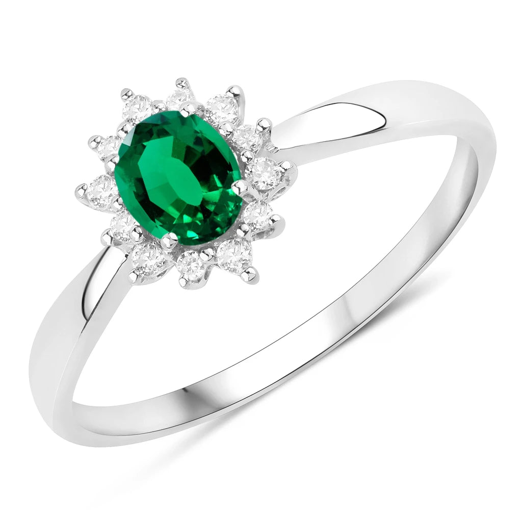 Sunburst Oval Cut Diamond Halo Ring