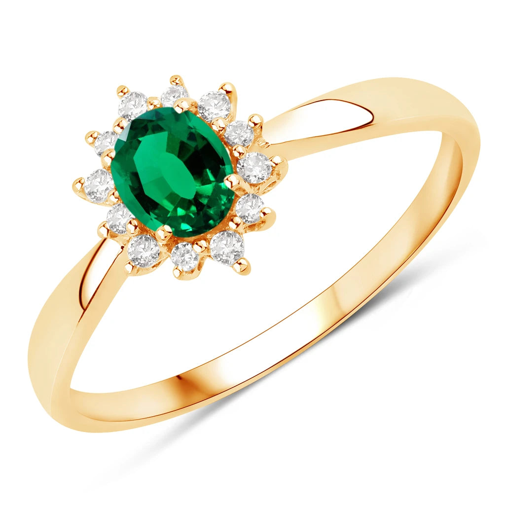 Sunburst Oval Cut Diamond Halo Ring