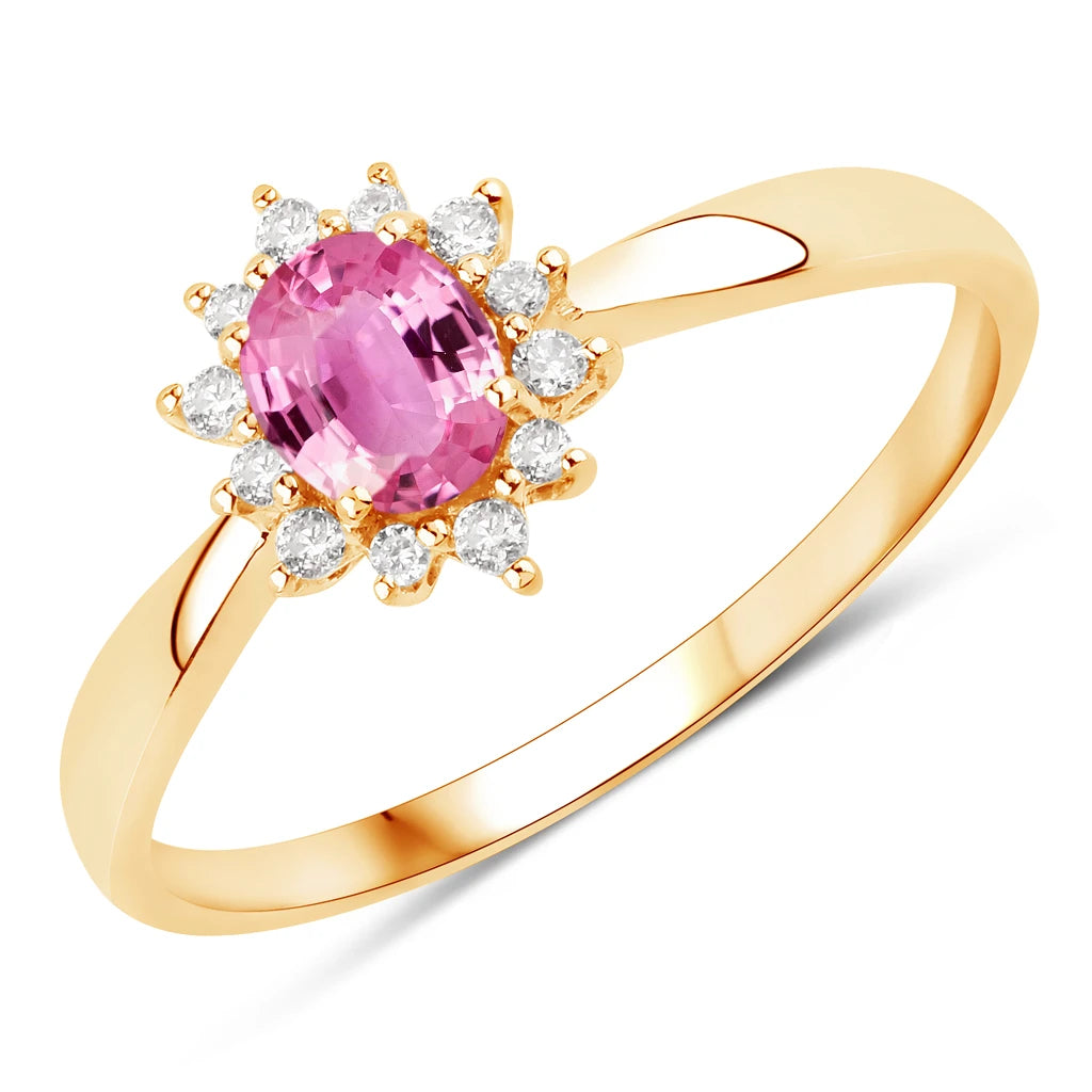 Sunburst Oval Cut Diamond Halo Ring