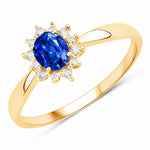 Sunburst Oval Cut Diamond Halo Ring