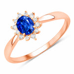 Sunburst Oval Cut Diamond Halo Ring