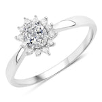 Sunburst Oval Cut Diamond Halo Ring
