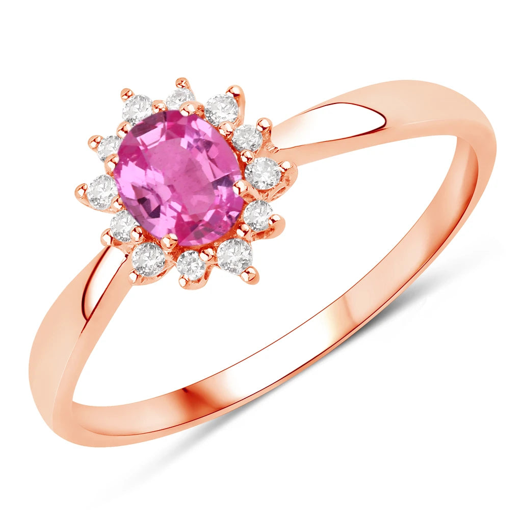 Sunburst Oval Cut Diamond Halo Ring