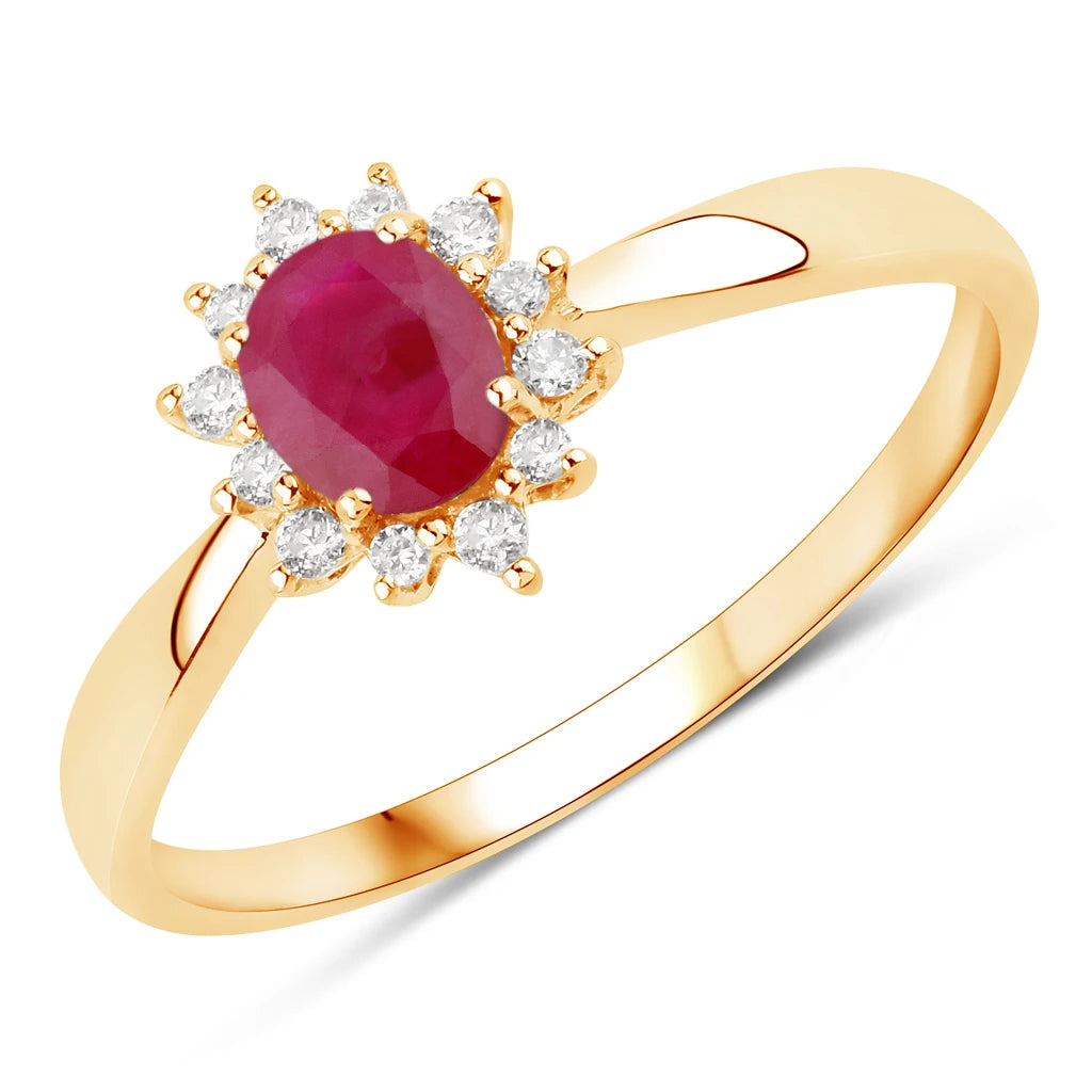 Sunburst Oval Cut Diamond Halo Ring