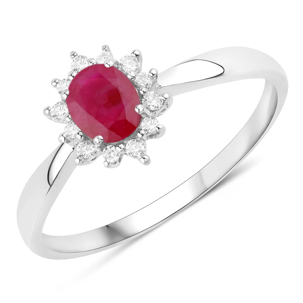 Sunburst Oval Cut Diamond Halo Ring