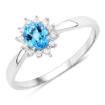 Sunburst Oval Cut Diamond Halo Ring