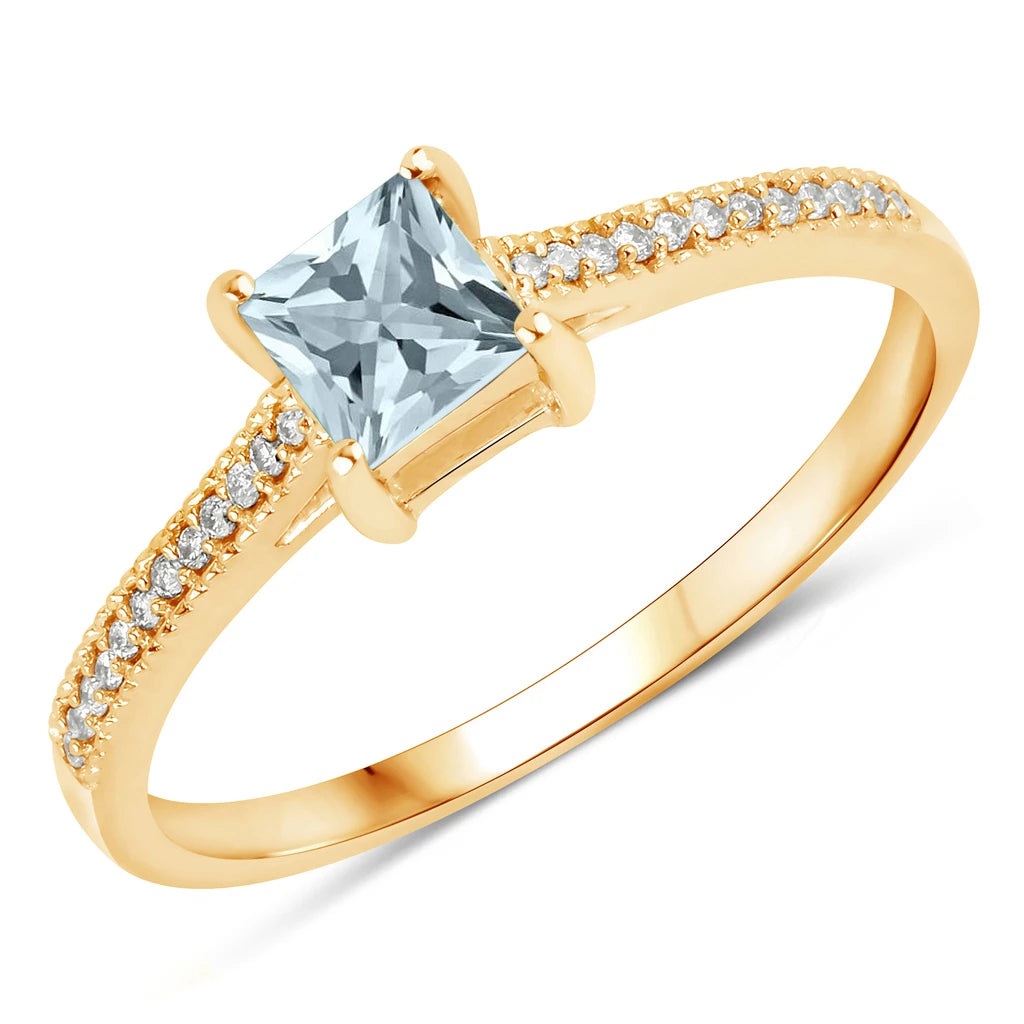 Square Cut Diamond Halo Ring
