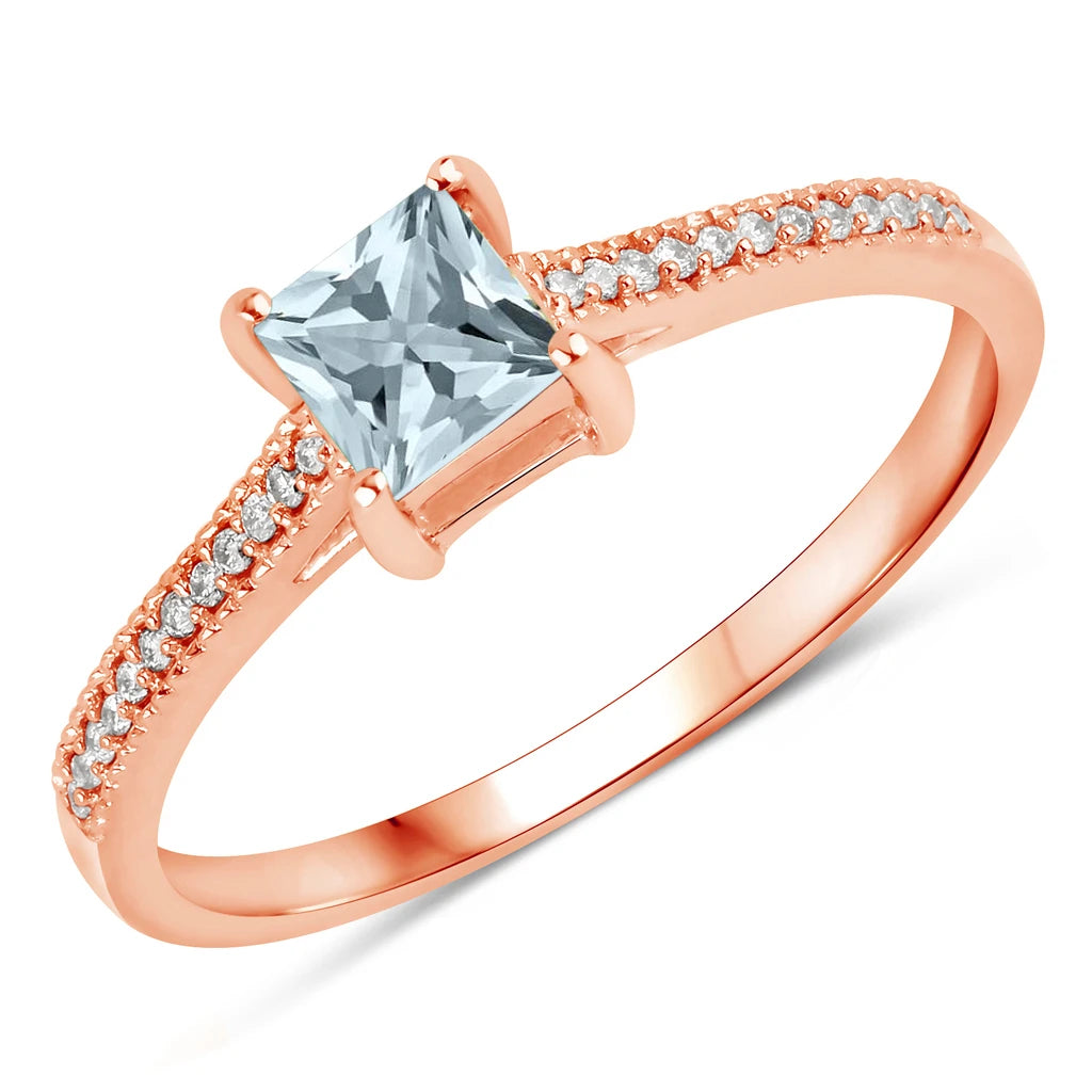 Square Cut Diamond Halo Ring