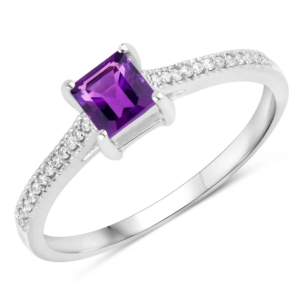 Square Cut Diamond Halo Ring